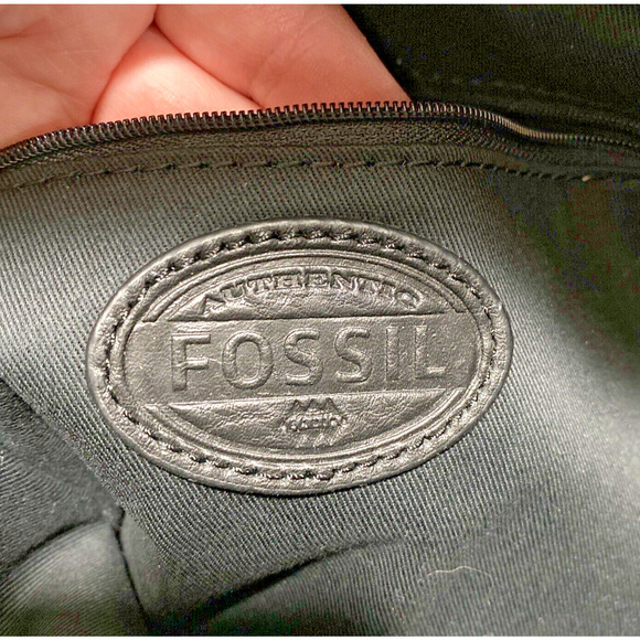 Fossil tan brown leather 2-way messenger bag purse vintage crossbody adjustable - Picture 9 of 11